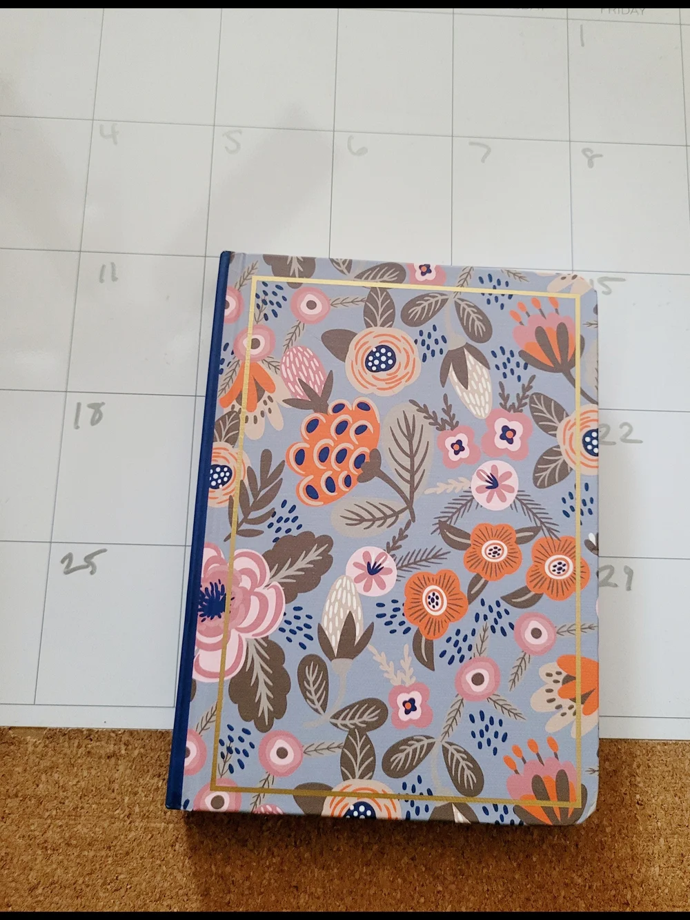 Caliber Floral Hardcover Journal - Lavender & Orange